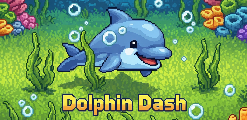 Dolphin swimming banner